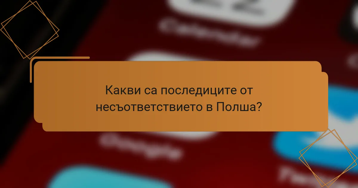Какви са последиците от несъответствието в Полша?