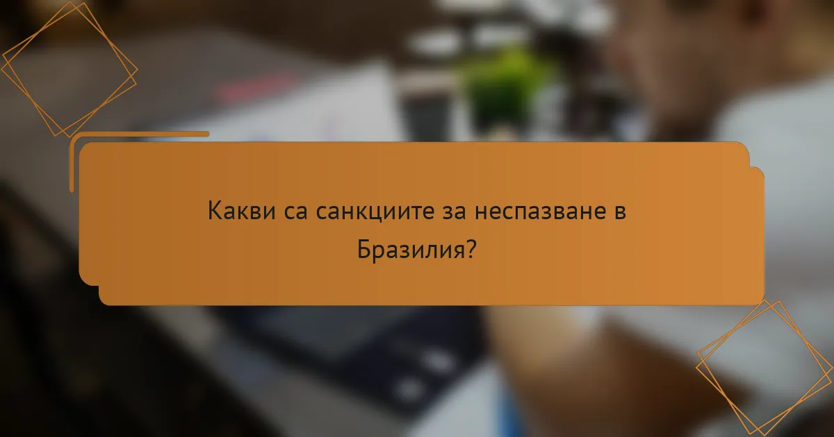Какви са санкциите за неспазване в Бразилия?