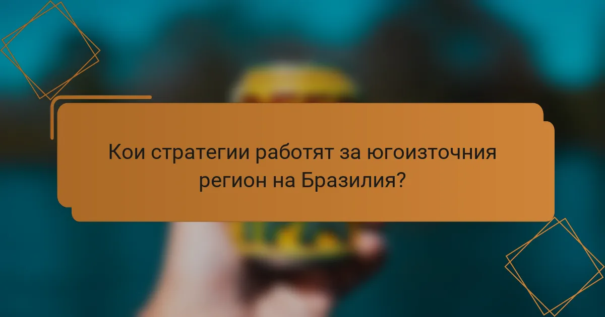 Кои стратегии работят за югоизточния регион на Бразилия?